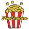 Popcornture logo, popcorn and the name of the page